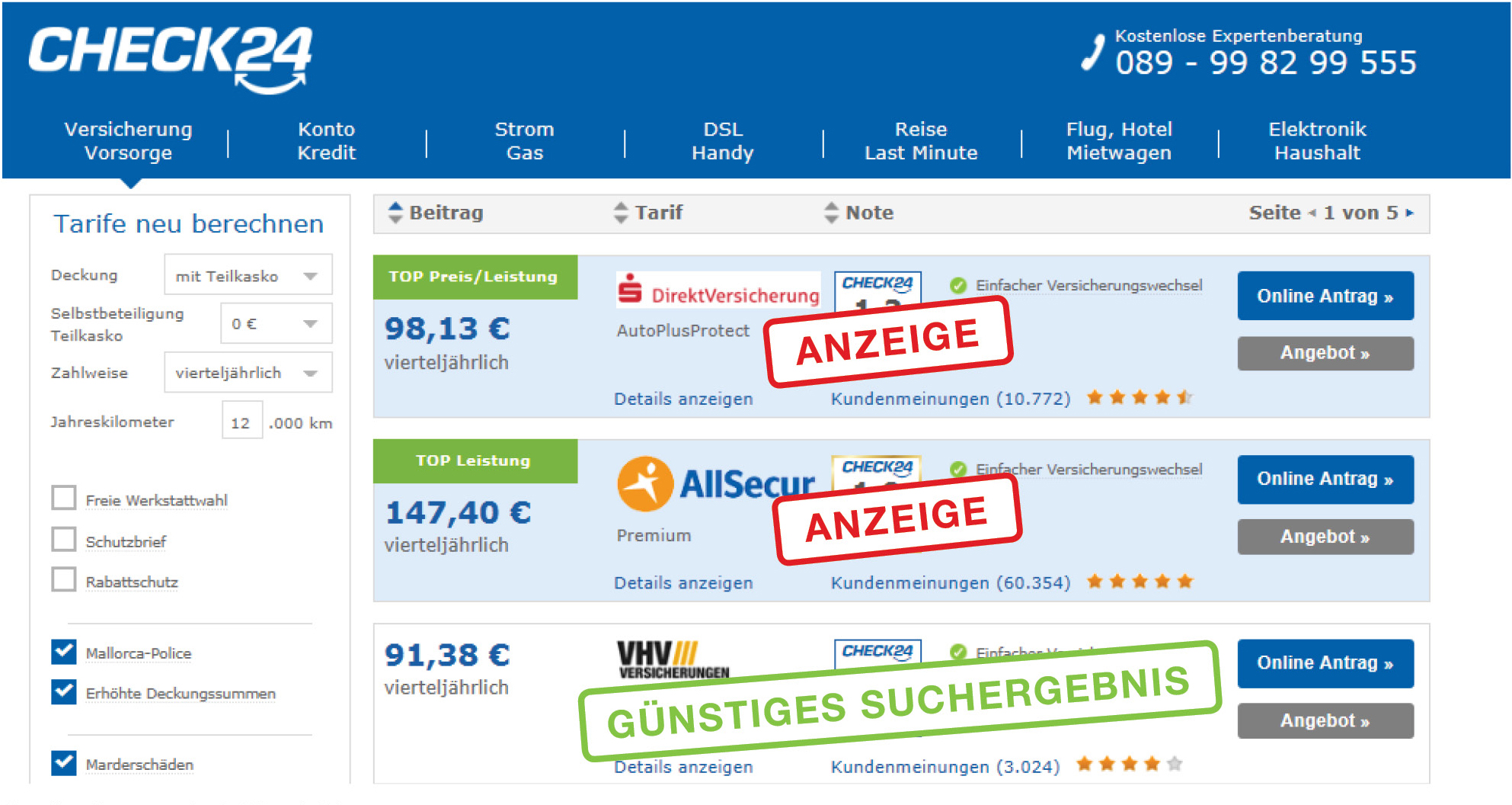 Gunstiger autoversicherung vergleichen