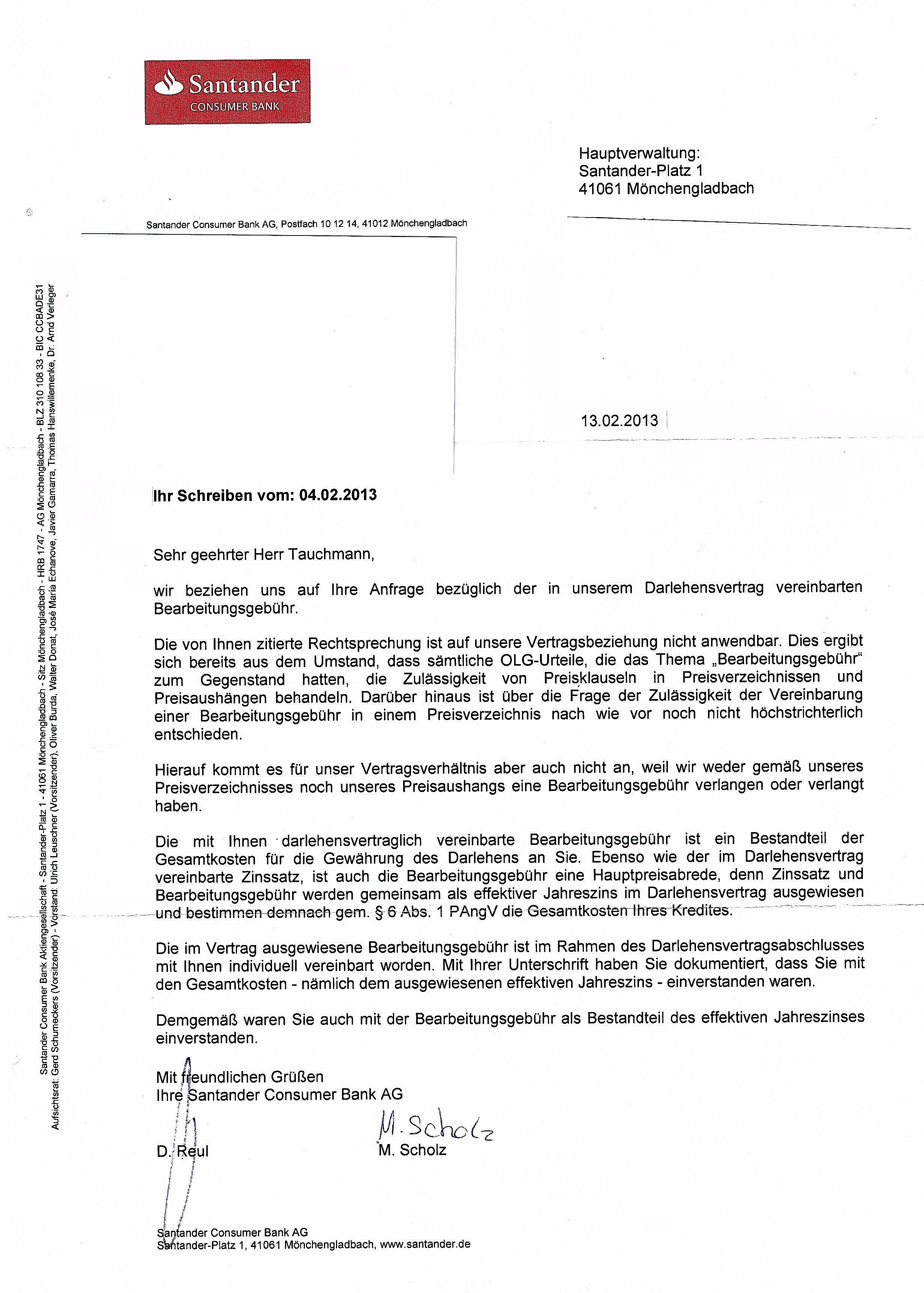 Santander Kredit Erfahrungen Bearbeitungsgebuhr Der Kreditprofi
