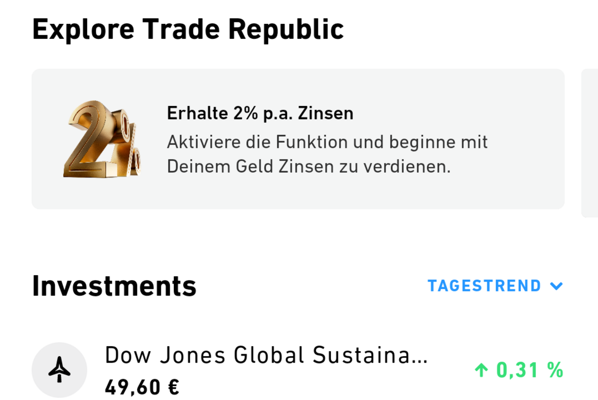 Trade Republic ETFs, Aktien und 4 Prozent Zinsen